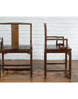Pair of Qing Dynasty 19th Century Armchairs with Curved Arms & Open Backs-6. Asian & Chinese Furniture, Art, Antiques, Vintage Home Décor for sale at FEA Home
