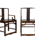 Pair of Qing Dynasty 19th Century Armchairs with Curved Arms & Open Backs-1. Asian & Chinese Furniture, Art, Antiques, Vintage Home Décor for sale at FEA Home