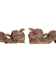 Pair of Chinese 19th Century Hand Carved and Painted Temple Guardian Lions-4. Asian & Chinese Furniture, Art, Antiques, Vintage Home Décor for sale at FEA Home