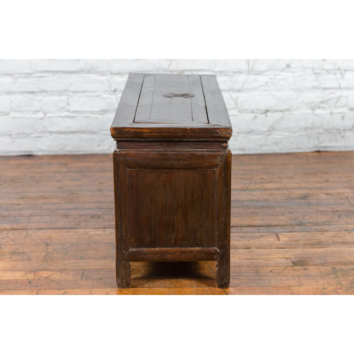 Qing Dynasty 19th Century Brown Coffer with Unhinged Panel Lid-13. Asian & Chinese Furniture, Art, Antiques, Vintage Home Décor for sale at FEA Home
