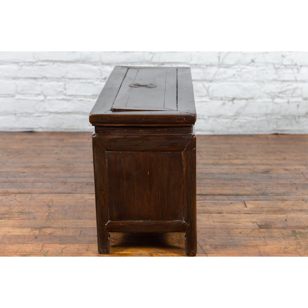 Qing Dynasty 19th Century Brown Coffer with Unhinged Panel Lid-15. Asian & Chinese Furniture, Art, Antiques, Vintage Home Décor for sale at FEA Home