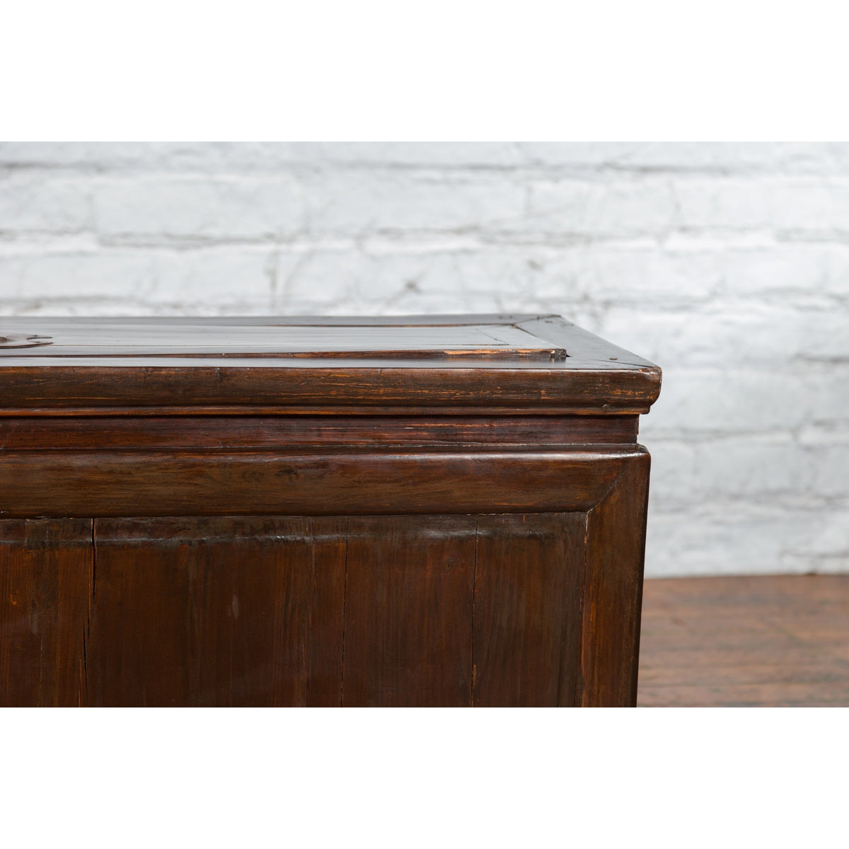 Qing Dynasty 19th Century Brown Coffer with Unhinged Panel Lid-8. Asian & Chinese Furniture, Art, Antiques, Vintage Home Décor for sale at FEA Home