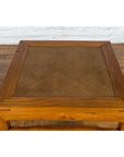 Qing Dynasty Elmwood Square Side Table with Rattan Top and Humpback Stretchers-10. Asian & Chinese Furniture, Art, Antiques, Vintage Home Décor for sale at FEA Home