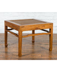 Qing Dynasty Elmwood Square Side Table with Rattan Top and Humpback Stretchers-12. Asian & Chinese Furniture, Art, Antiques, Vintage Home Décor for sale at FEA Home