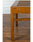 Qing Dynasty Elmwood Square Side Table with Rattan Top and Humpback Stretchers-7. Asian & Chinese Furniture, Art, Antiques, Vintage Home Décor for sale at FEA Home