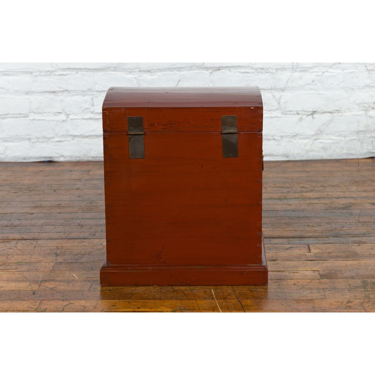 Qing Dynasty Red Lacquered Chest with Inspirational Calligraphy-11. Asian & Chinese Furniture, Art, Antiques, Vintage Home Décor for sale at FEA Home