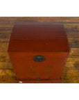 Qing Dynasty Red Lacquered Chest with Inspirational Calligraphy-4. Asian & Chinese Furniture, Art, Antiques, Vintage Home Décor for sale at FEA Home