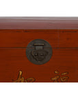 Qing Dynasty Red Lacquered Chest with Inspirational Calligraphy-7. Asian & Chinese Furniture, Art, Antiques, Vintage Home Décor for sale at FEA Home