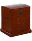 Qing Dynasty Red Lacquered Chest with Inspirational Calligraphy-1. Asian & Chinese Furniture, Art, Antiques, Vintage Home Décor for sale at FEA Home