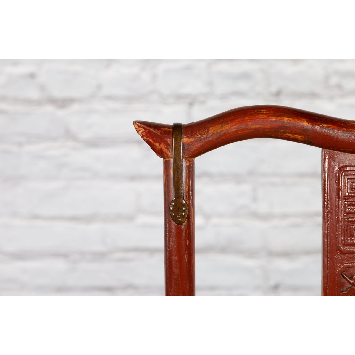 Qing Dynasty Red Lacquered Traveler's Folding Chair with Woven Seat-10. Asian & Chinese Furniture, Art, Antiques, Vintage Home Décor for sale at FEA Home
