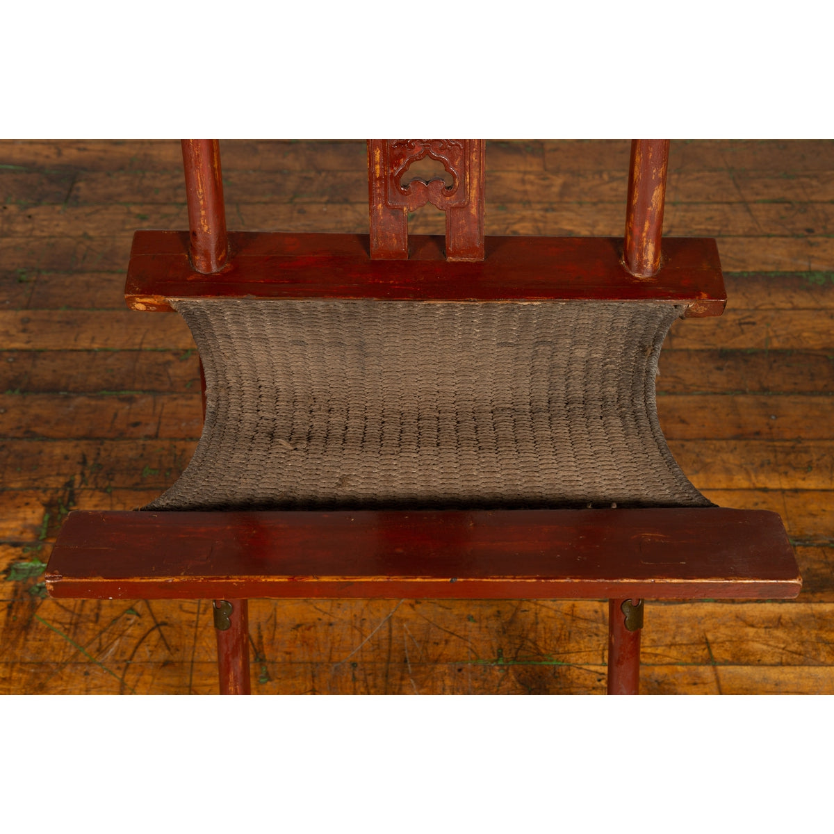 Qing Dynasty Red Lacquered Traveler's Folding Chair with Woven Seat-12. Asian & Chinese Furniture, Art, Antiques, Vintage Home Décor for sale at FEA Home