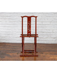 Qing Dynasty Red Lacquered Traveler's Folding Chair with Woven Seat-18. Asian & Chinese Furniture, Art, Antiques, Vintage Home Décor for sale at FEA Home