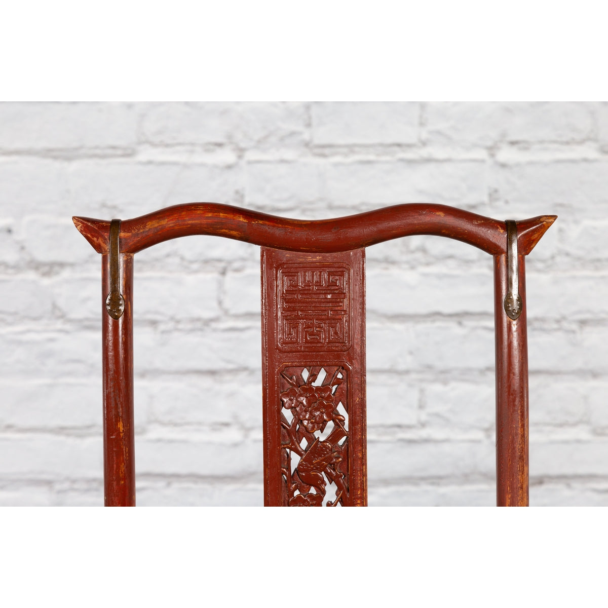 Qing Dynasty Red Lacquered Traveler's Folding Chair with Woven Seat-7. Asian & Chinese Furniture, Art, Antiques, Vintage Home Décor for sale at FEA Home