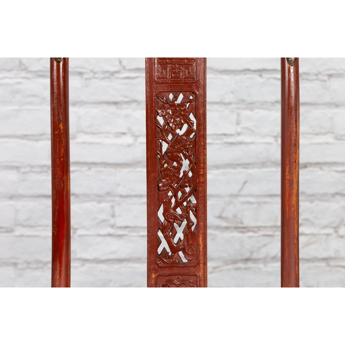 Qing Dynasty Red Lacquered Traveler's Folding Chair with Woven Seat-8. Asian & Chinese Furniture, Art, Antiques, Vintage Home Décor for sale at FEA Home