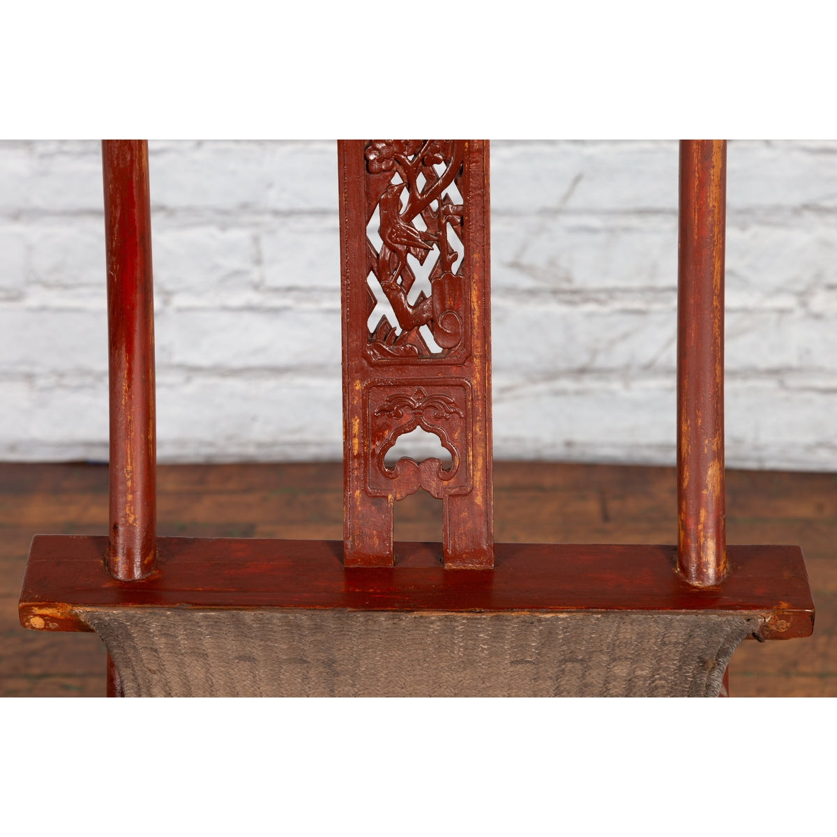 Qing Dynasty Red Lacquered Traveler's Folding Chair with Woven Seat-9. Asian & Chinese Furniture, Art, Antiques, Vintage Home Décor for sale at FEA Home