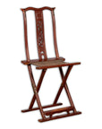 Qing Dynasty Red Lacquered Traveler's Folding Chair with Woven Seat-1. Asian & Chinese Furniture, Art, Antiques, Vintage Home Décor for sale at FEA Home