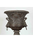 Large Contemporary Cast Bronze Krater Urn on Pedestal with Mythological Figures-6. Asian & Chinese Furniture, Art, Antiques, Vintage Home Décor for sale at FEA Home