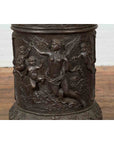 Large Contemporary Cast Bronze Krater Urn on Pedestal with Mythological Figures-11. Asian & Chinese Furniture, Art, Antiques, Vintage Home Décor for sale at FEA Home