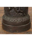 Large Contemporary Cast Bronze Krater Urn on Pedestal with Mythological Figures-12. Asian & Chinese Furniture, Art, Antiques, Vintage Home Décor for sale at FEA Home