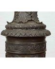 Large Contemporary Cast Bronze Krater Urn on Pedestal with Mythological Figures-14. Asian & Chinese Furniture, Art, Antiques, Vintage Home Décor for sale at FEA Home