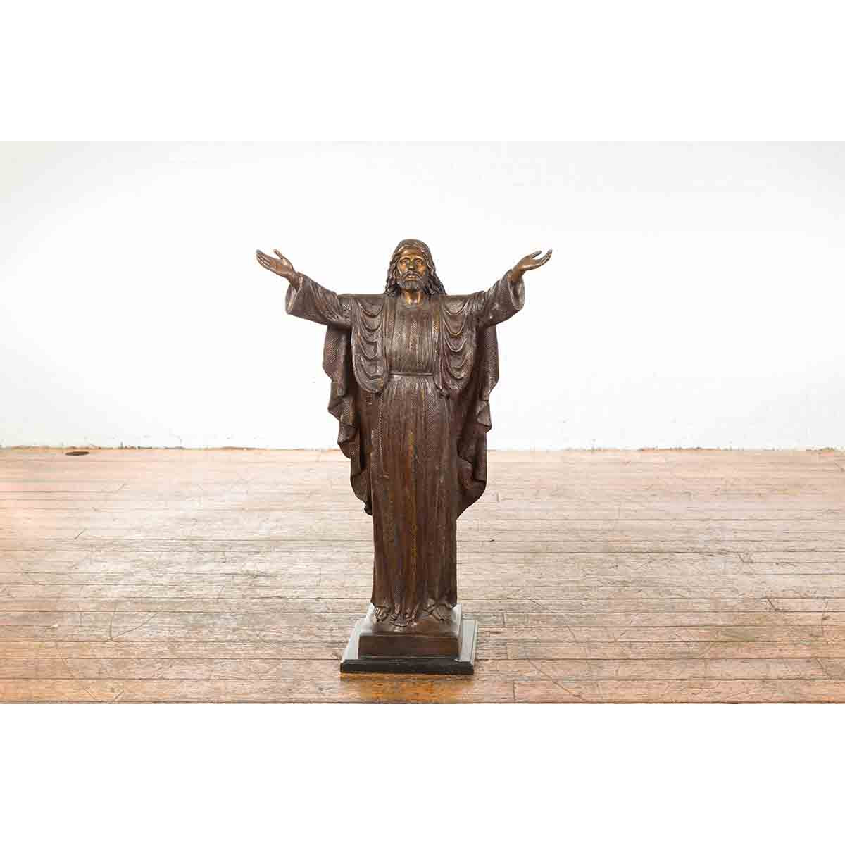 Contemporary Bronze Jesus Statue-6. Asian & Chinese Furniture, Art, Antiques, Vintage Home Décor for sale at FEA Home