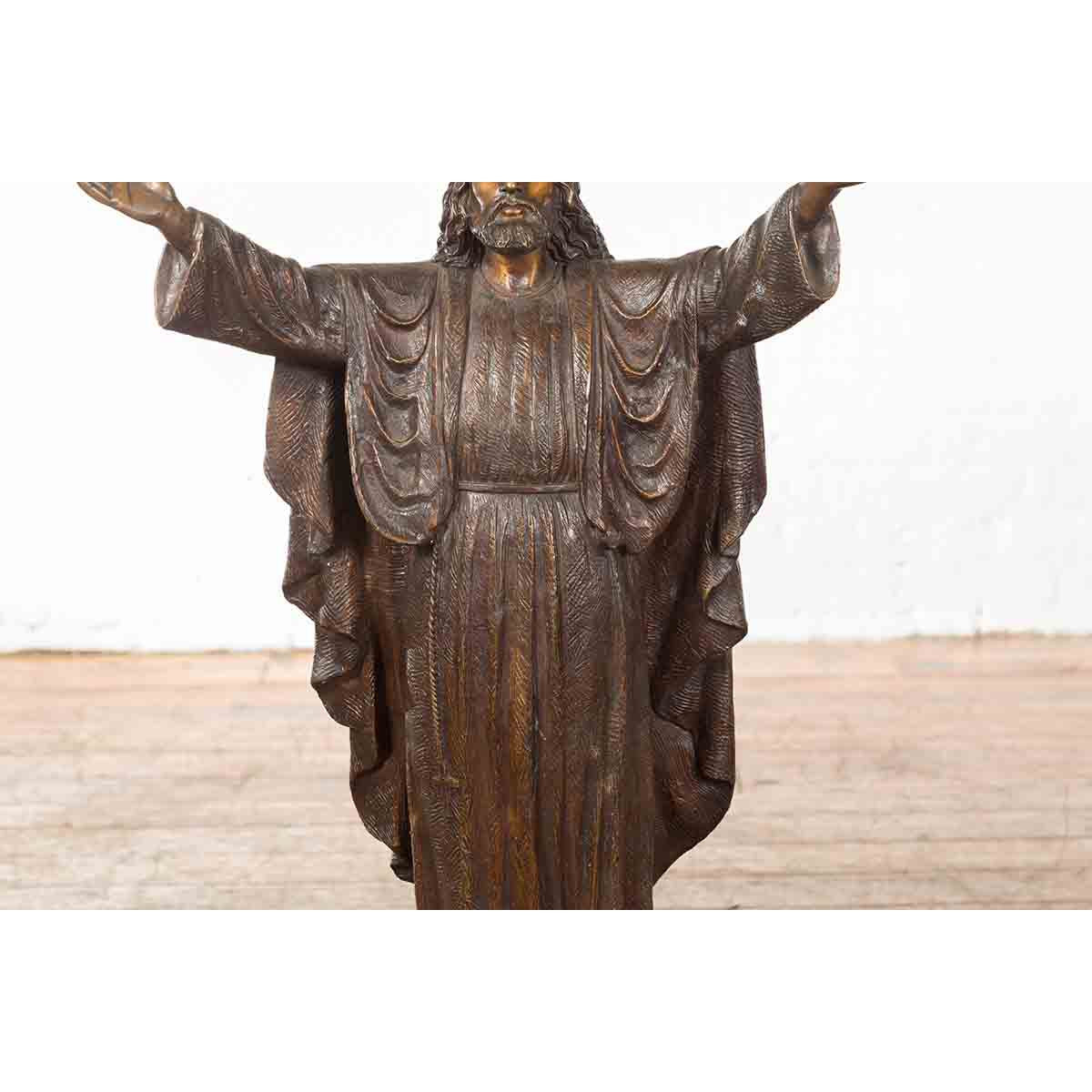 Contemporary Bronze Jesus Statue-9. Asian & Chinese Furniture, Art, Antiques, Vintage Home Décor for sale at FEA Home