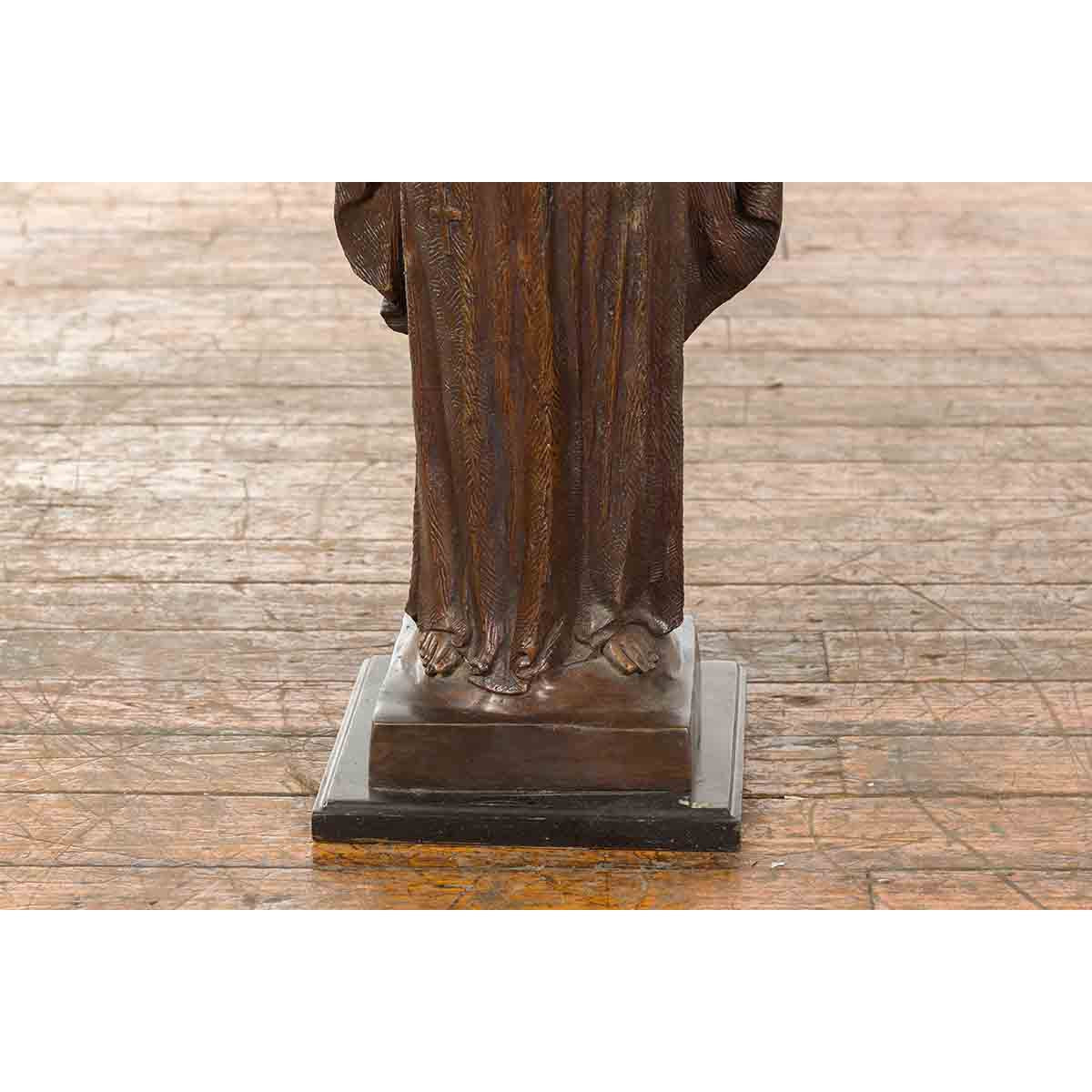 Contemporary Bronze Jesus Statue-10. Asian & Chinese Furniture, Art, Antiques, Vintage Home Décor for sale at FEA Home