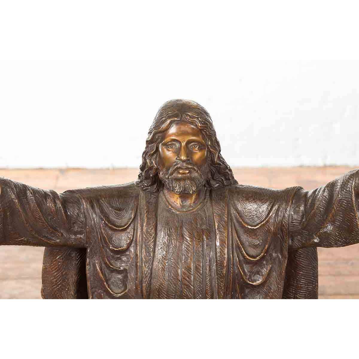 Contemporary Bronze Jesus Statue-11. Asian & Chinese Furniture, Art, Antiques, Vintage Home Décor for sale at FEA Home