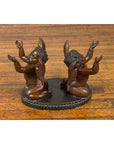 Bronze Looking to the Heavens Double Cherub Coffee Table Base with Dark Patina-11. Asian & Chinese Furniture, Art, Antiques, Vintage Home Décor for sale at FEA Home