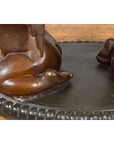 Bronze Looking to the Heavens Double Cherub Coffee Table Base with Dark Patina-12. Asian & Chinese Furniture, Art, Antiques, Vintage Home Décor for sale at FEA Home