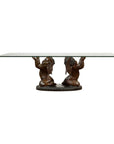 Bronze Looking to the Heavens Double Cherub Coffee Table Base with Dark Patina-1. Asian & Chinese Furniture, Art, Antiques, Vintage Home Décor for sale at FEA Home