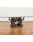 Bronze Looking to the Heavens Double Cherub Coffee Table Base with Dark Patina-6. Asian & Chinese Furniture, Art, Antiques, Vintage Home Décor for sale at FEA Home