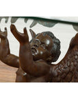 Bronze Looking to the Heavens Double Cherub Coffee Table Base with Dark Patina-10. Asian & Chinese Furniture, Art, Antiques, Vintage Home Décor for sale at FEA Home
