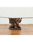 Bronze Looking to the Heavens Double Cherub Coffee Table Base with Dark Patina-3. Asian & Chinese Furniture, Art, Antiques, Vintage Home Décor for sale at FEA Home