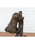 Contemporary Lost Wax Bronze Sculpted Group of Two Dogs Climbing Up a Tree-3. Asian & Chinese Furniture, Art, Antiques, Vintage Home Décor for sale at FEA Home
