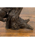Contemporary Lost Wax Bronze Sculpted Group of Two Dogs Climbing Up a Tree-5. Asian & Chinese Furniture, Art, Antiques, Vintage Home Décor for sale at FEA Home