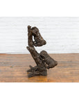 Contemporary Lost Wax Bronze Sculpted Group of Two Dogs Climbing Up a Tree-9. Asian & Chinese Furniture, Art, Antiques, Vintage Home Décor for sale at FEA Home