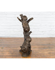Contemporary Lost Wax Bronze Sculpted Group of Two Dogs Climbing Up a Tree-10. Asian & Chinese Furniture, Art, Antiques, Vintage Home Décor for sale at FEA Home