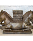Silver Bronze 2-Headed Horse-2. Asian & Chinese Furniture, Art, Antiques, Vintage Home Décor for sale at FEA Home
