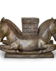 Silver Bronze 2-Headed Horse-1. Asian & Chinese Furniture, Art, Antiques, Vintage Home Décor for sale at FEA Home