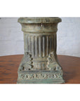 Lost Wax Cast Bronze Pedestal with Fluted Column and Palmette Motifs-10. Asian & Chinese Furniture, Art, Antiques, Vintage Home Décor for sale at FEA Home