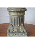 Lost Wax Cast Bronze Pedestal with Fluted Column and Palmette Motifs-3. Asian & Chinese Furniture, Art, Antiques, Vintage Home Décor for sale at FEA Home