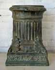 Lost Wax Cast Bronze Pedestal with Fluted Column and Palmette Motifs-8. Asian & Chinese Furniture, Art, Antiques, Vintage Home Décor for sale at FEA Home