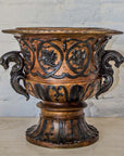 Greco-Roman Inspired Urn/ Planter with Serpent Handles and 2-Tone Bronze Patina-2. Asian & Chinese Furniture, Art, Antiques, Vintage Home Décor for sale at FEA Home