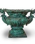 Greco-Roman Urn with Serpent Handle in Verde Patina-1. Asian & Chinese Furniture, Art, Antiques, Vintage Home Décor for sale at FEA Home