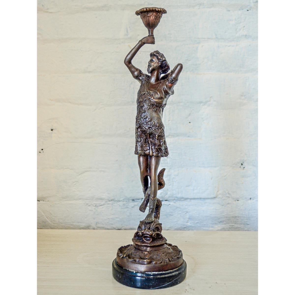 Roman Holding Urn Bronze Candleholder-2. Asian & Chinese Furniture, Art, Antiques, Vintage Home Décor for sale at FEA Home