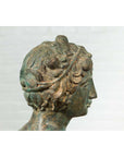 Greco Roman Style Vintage Verde Bronze Statue of a Male Nude with Grapes in Hair-15. Asian & Chinese Furniture, Art, Antiques, Vintage Home Décor for sale at FEA Home