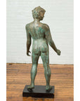 Greco Roman Style Vintage Verde Bronze Statue of a Male Nude with Grapes in Hair-7. Asian & Chinese Furniture, Art, Antiques, Vintage Home Décor for sale at FEA Home