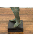 Greco Roman Style Vintage Verde Bronze Statue of a Male Nude with Grapes in Hair-16. Asian & Chinese Furniture, Art, Antiques, Vintage Home Décor for sale at FEA Home