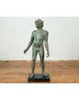 Greco Roman Style Vintage Verde Bronze Statue of a Male Nude with Grapes in Hair-9. Asian & Chinese Furniture, Art, Antiques, Vintage Home Décor for sale at FEA Home